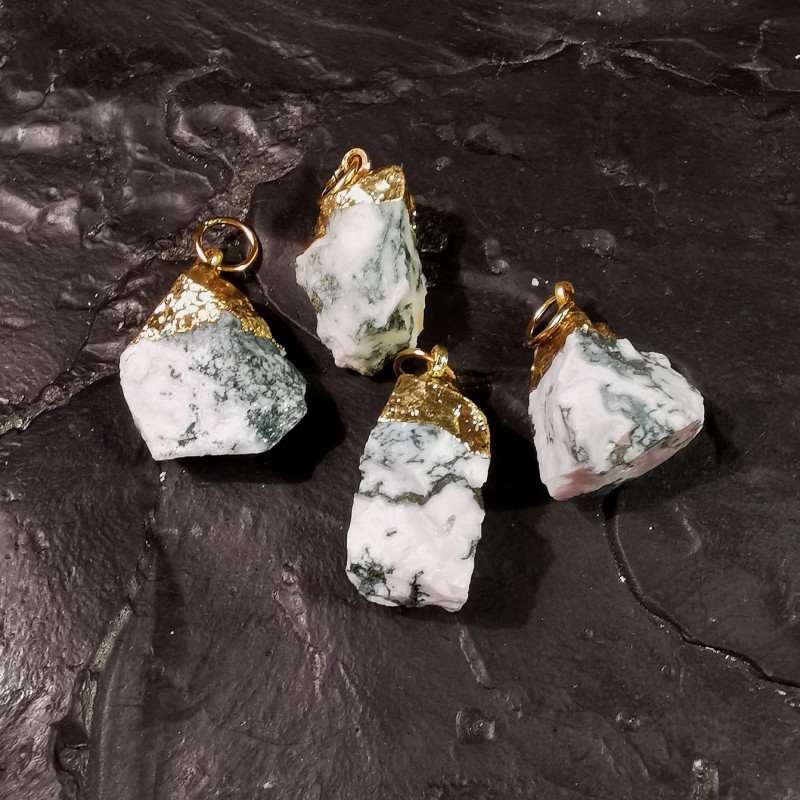 Agate arbre - pendentif brut - 4ème chakra